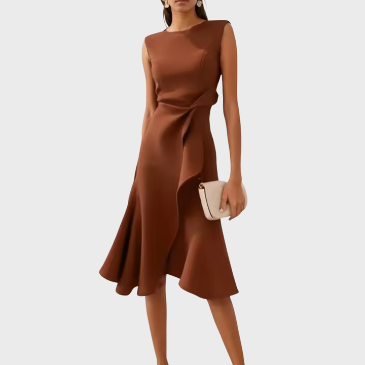 Sheila | Women's Draped Asymmetric Elegant Midi Dress