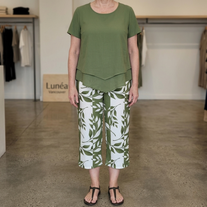 Arvessa™ | Casual Leaf Print Two Piece Set