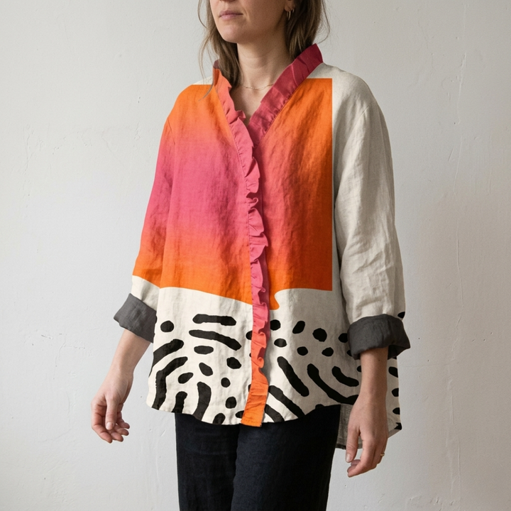 Melinda | Elegant Linen Blouse
