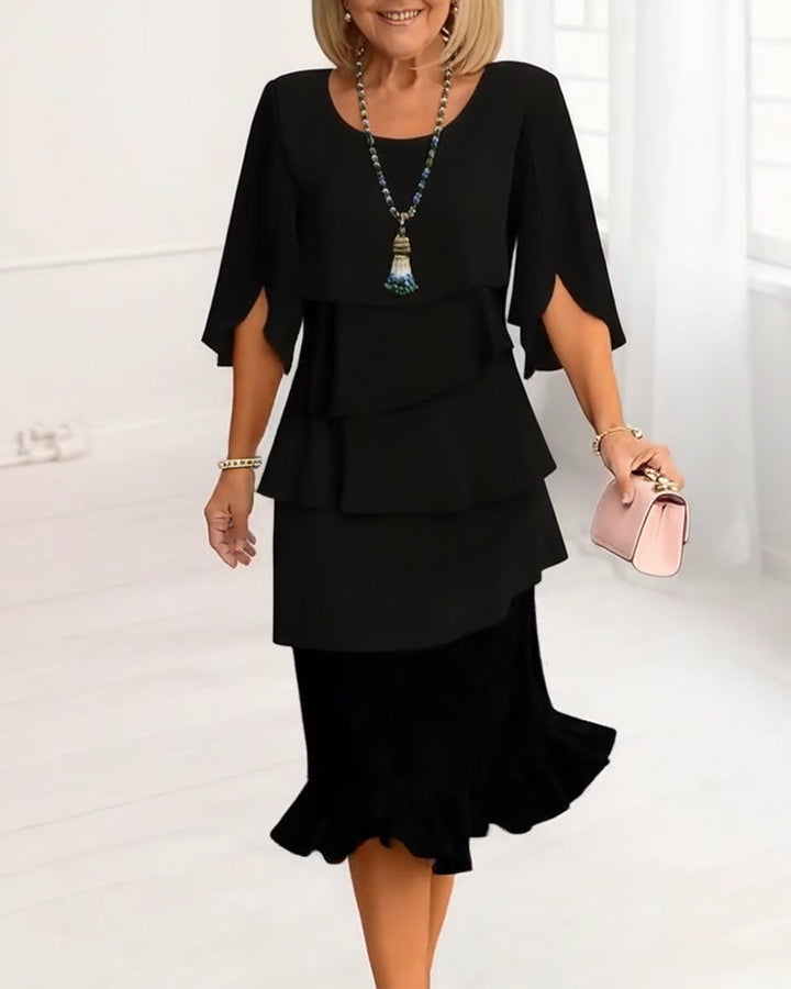 Margaret™ | Elegant Comfort Ruffle Dress