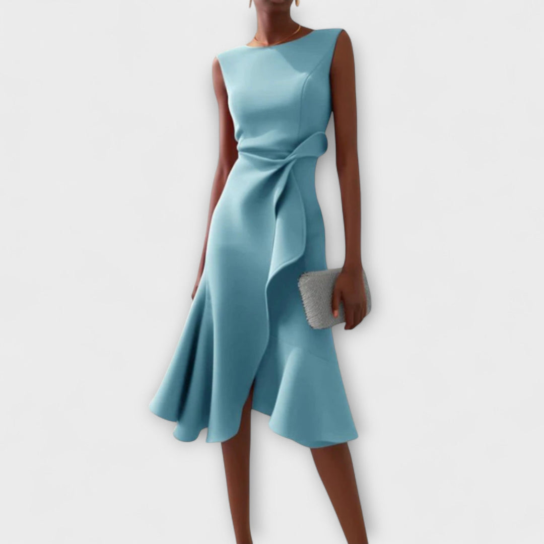 Sheila | Women's Draped Asymmetric Elegant Midi Dress