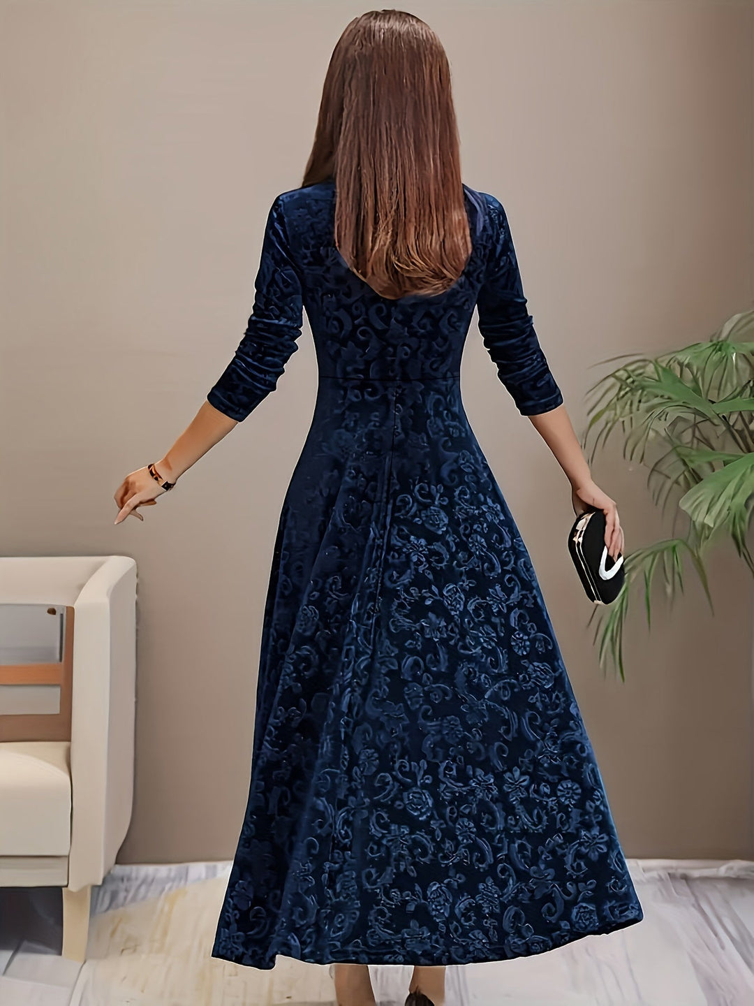 Roos | Women's Evening Floral Midi Dress