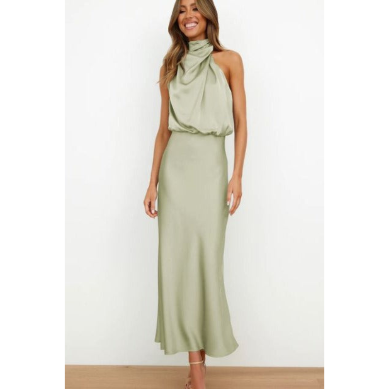 Desiree | Women's Halter Neck Elegant Midi Dress