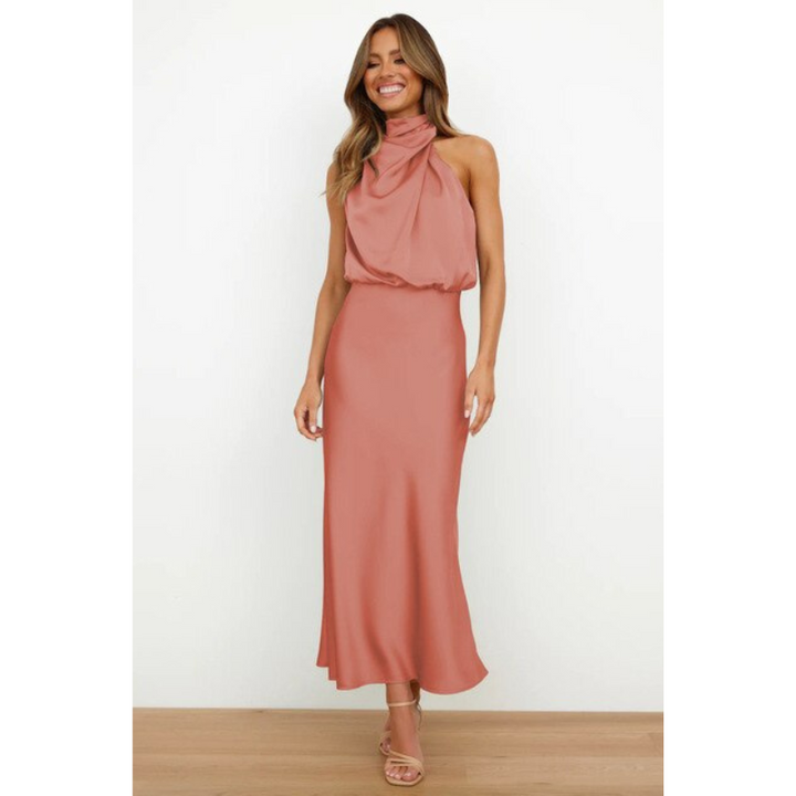 Desiree | Women's Halter Neck Elegant Midi Dress