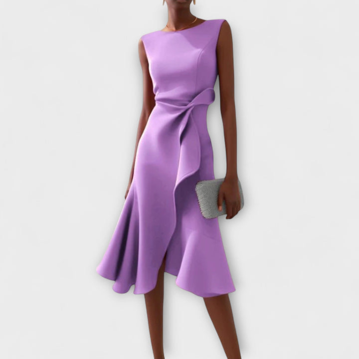 Sheila | Women's Draped Asymmetric Elegant Midi Dress