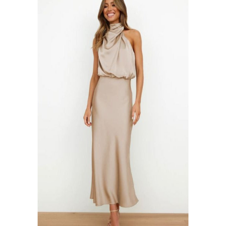 Desiree | Women's Halter Neck Elegant Midi Dress