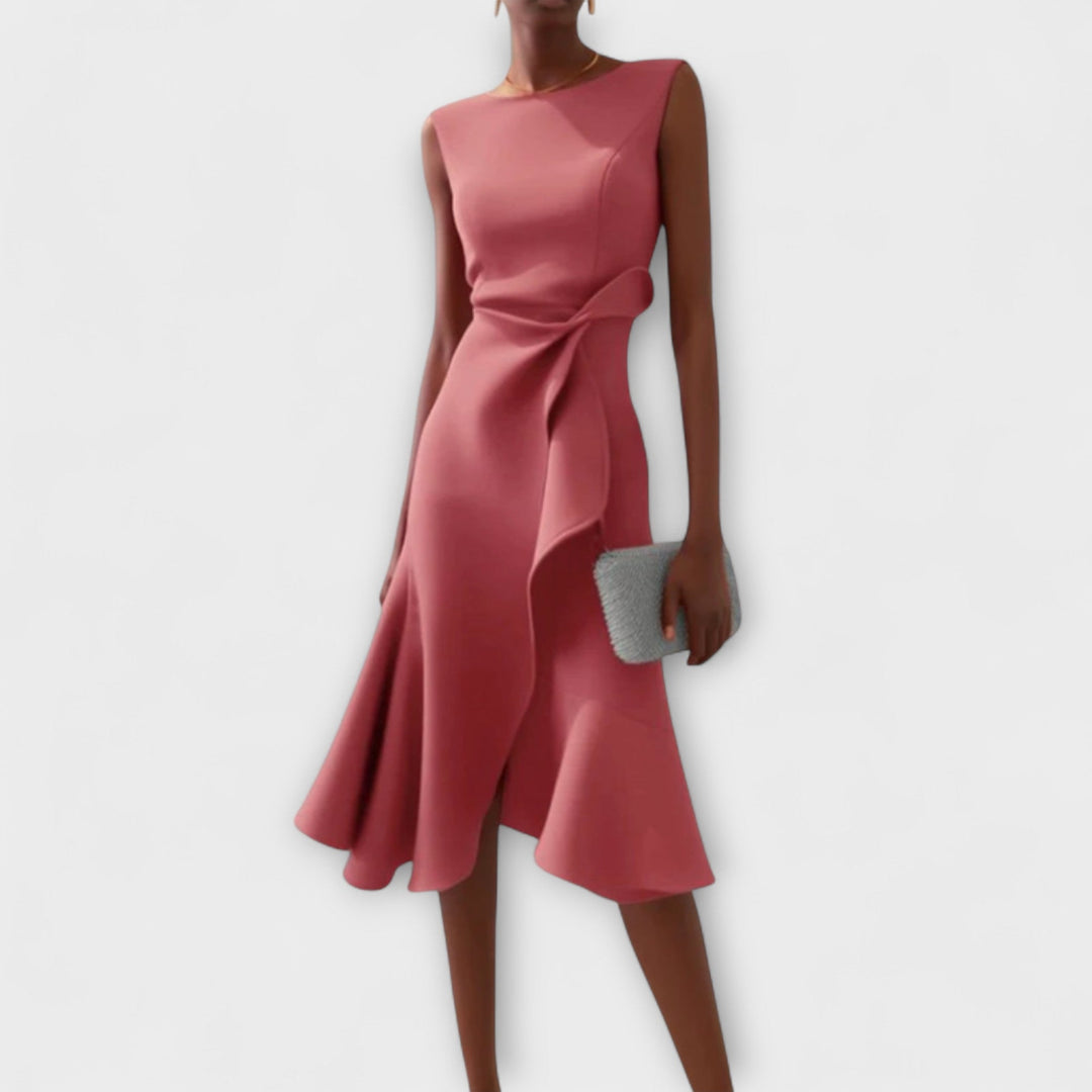 Sheila | Women's Draped Asymmetric Elegant Midi Dress