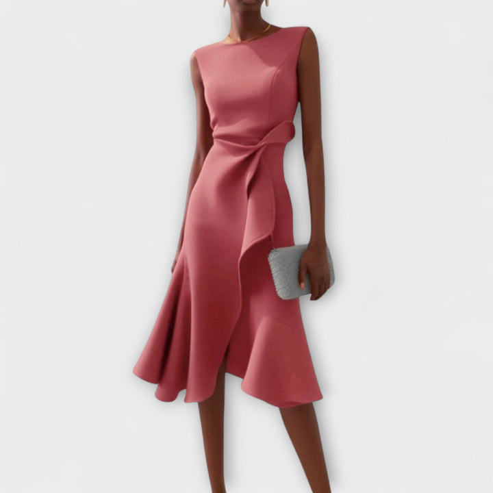 Sheila | Women's Draped Asymmetric Elegant Midi Dress