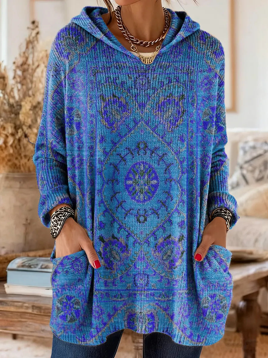 Dolores | Retro Ethnic Print Hooded Tunic