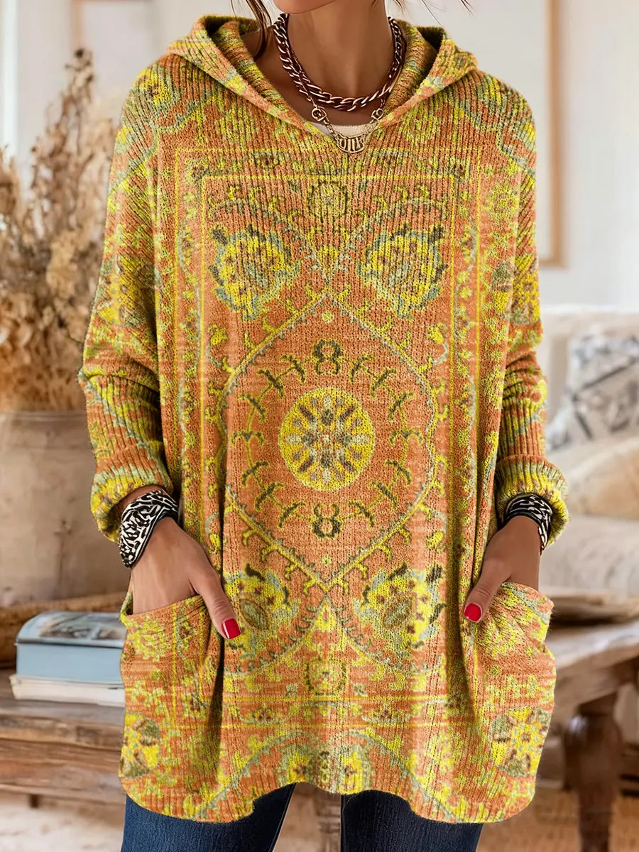 Dolores | Retro Ethnic Print Hooded Tunic