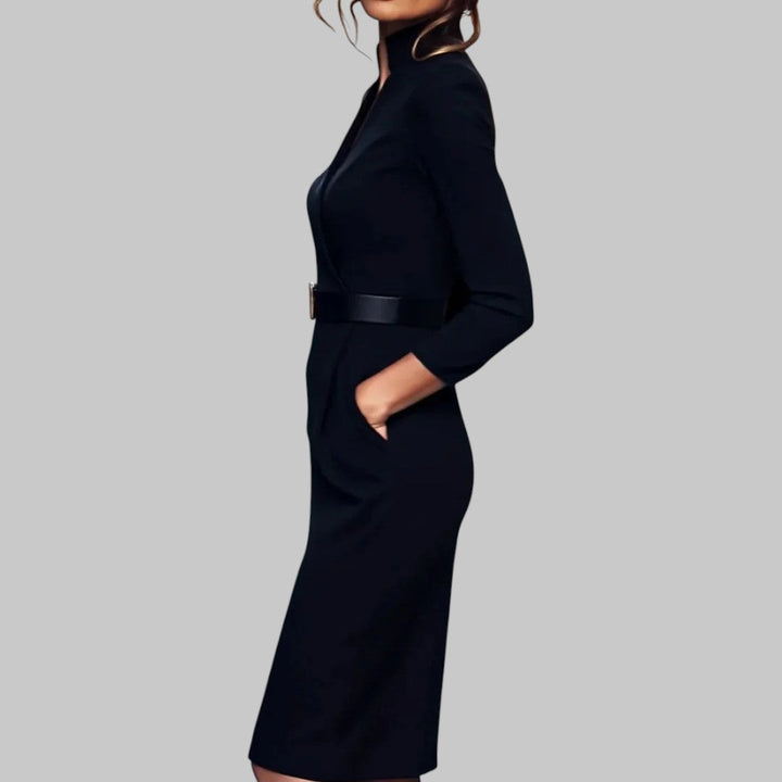 Margaux | Women's Business Casual Long Sleeve Midi Dress