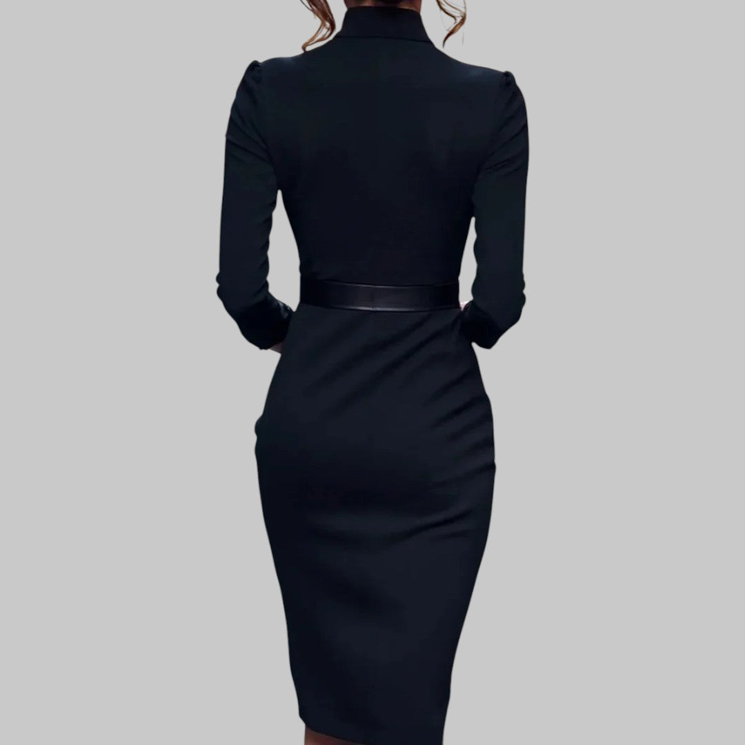 Margaux | Women's Business Casual Long Sleeve Midi Dress