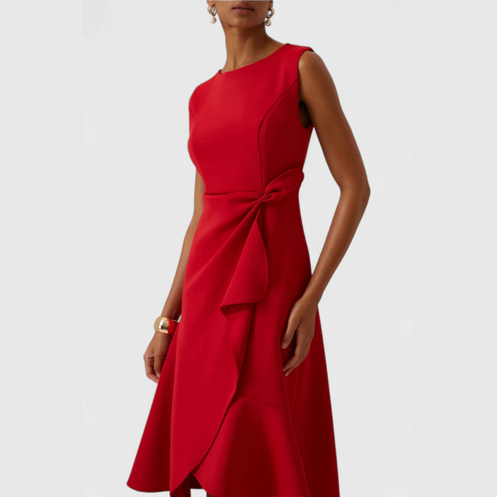 Sheila | Women's Draped Asymmetric Elegant Midi Dress