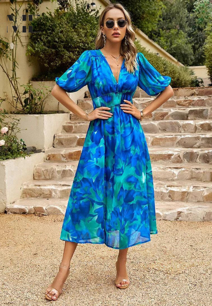 Monica | Women's Summer Floral Midi Dress