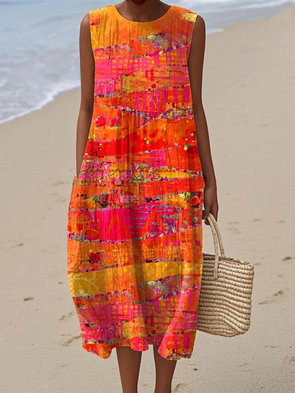 AVA | SUNSET ELEGANT MIDI DRESS