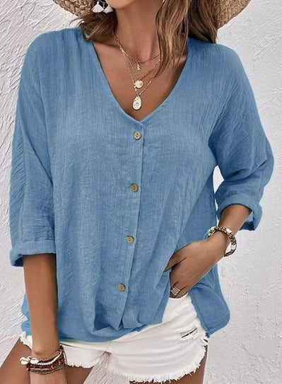 FAYO | BREEZY V-NECK SUMMER TOP