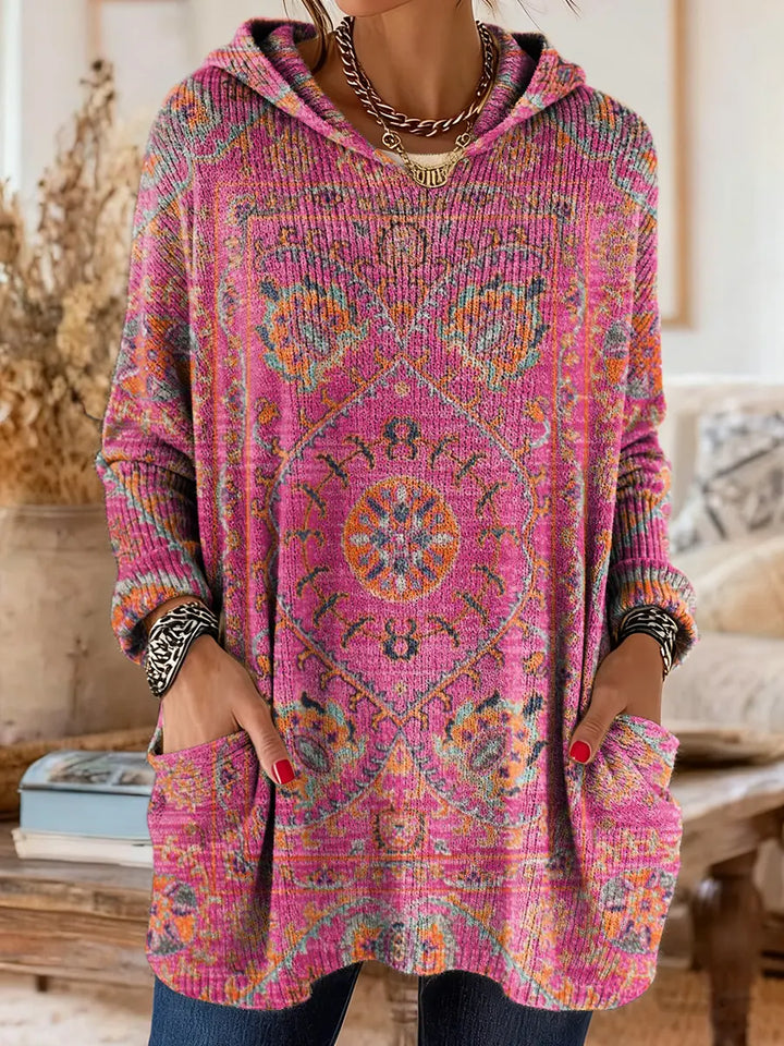 Dolores | Retro Ethnic Print Hooded Tunic