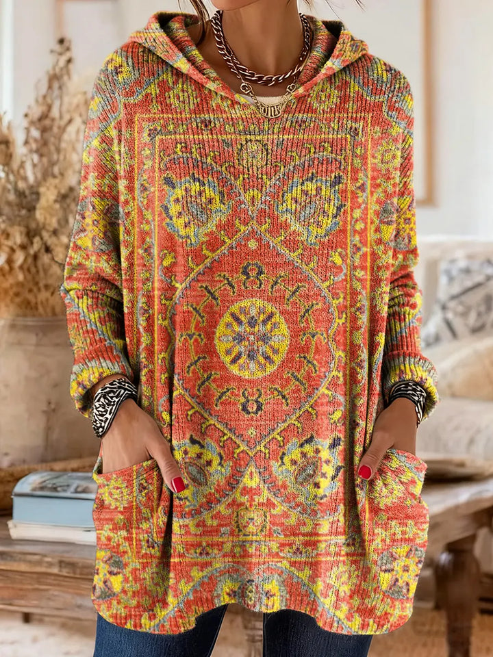 Dolores | Retro Ethnic Print Hooded Tunic