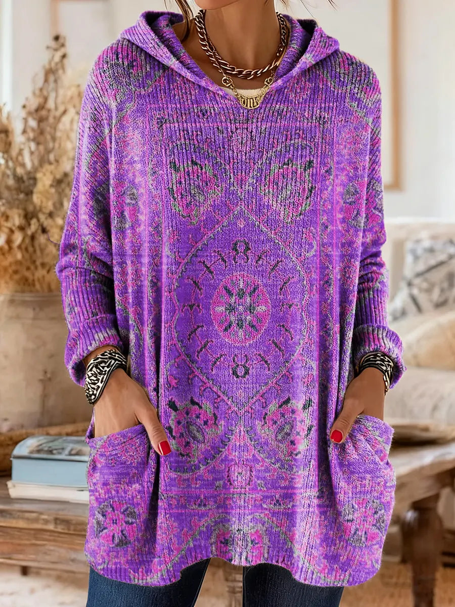 Dolores | Retro Ethnic Print Hooded Tunic