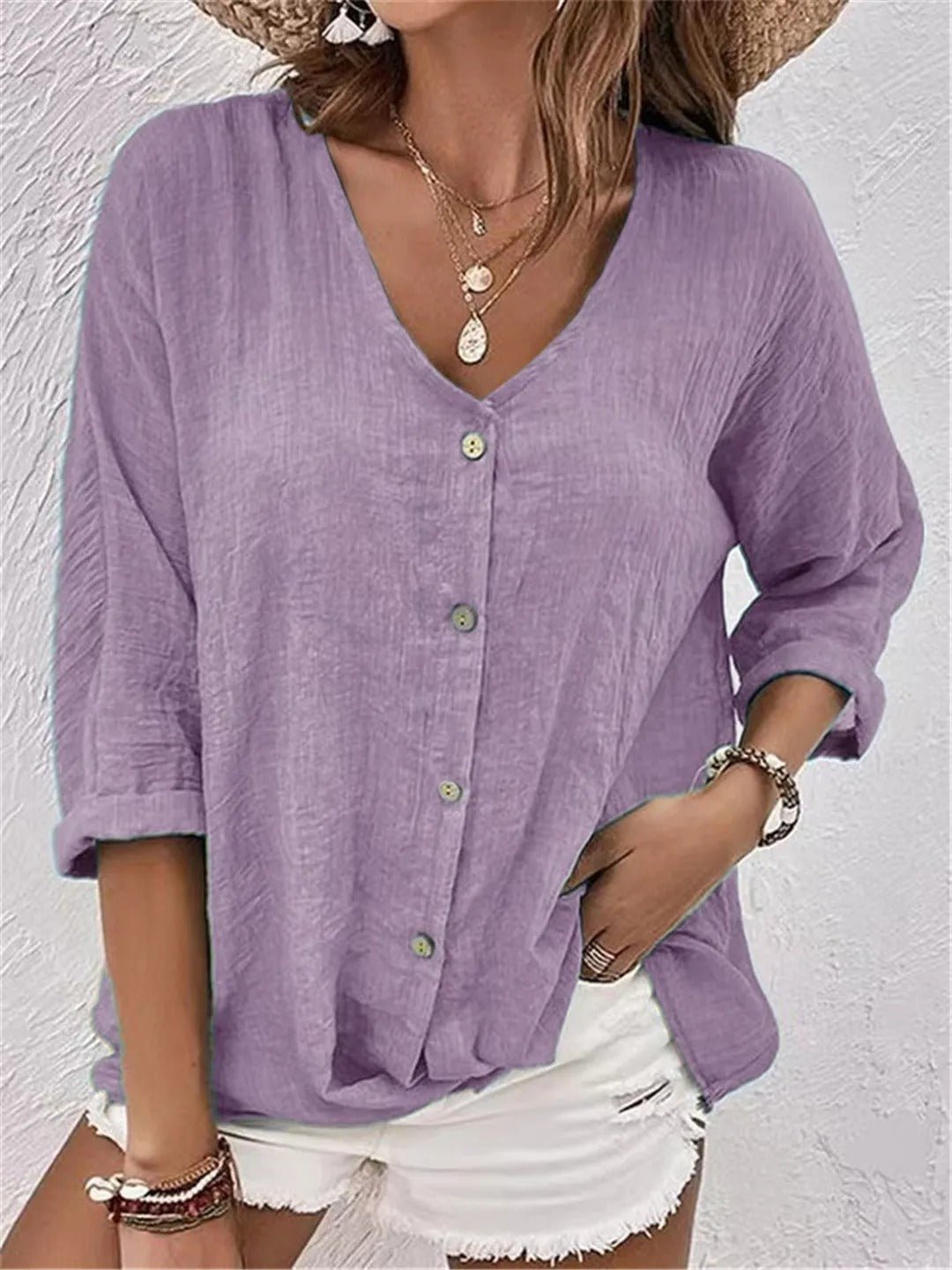FAYO | BREEZY V-NECK SUMMER TOP
