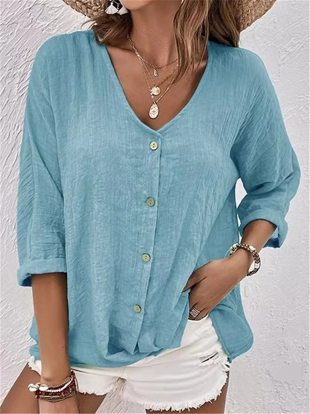 FAYO | BREEZY V-NECK SUMMER TOP