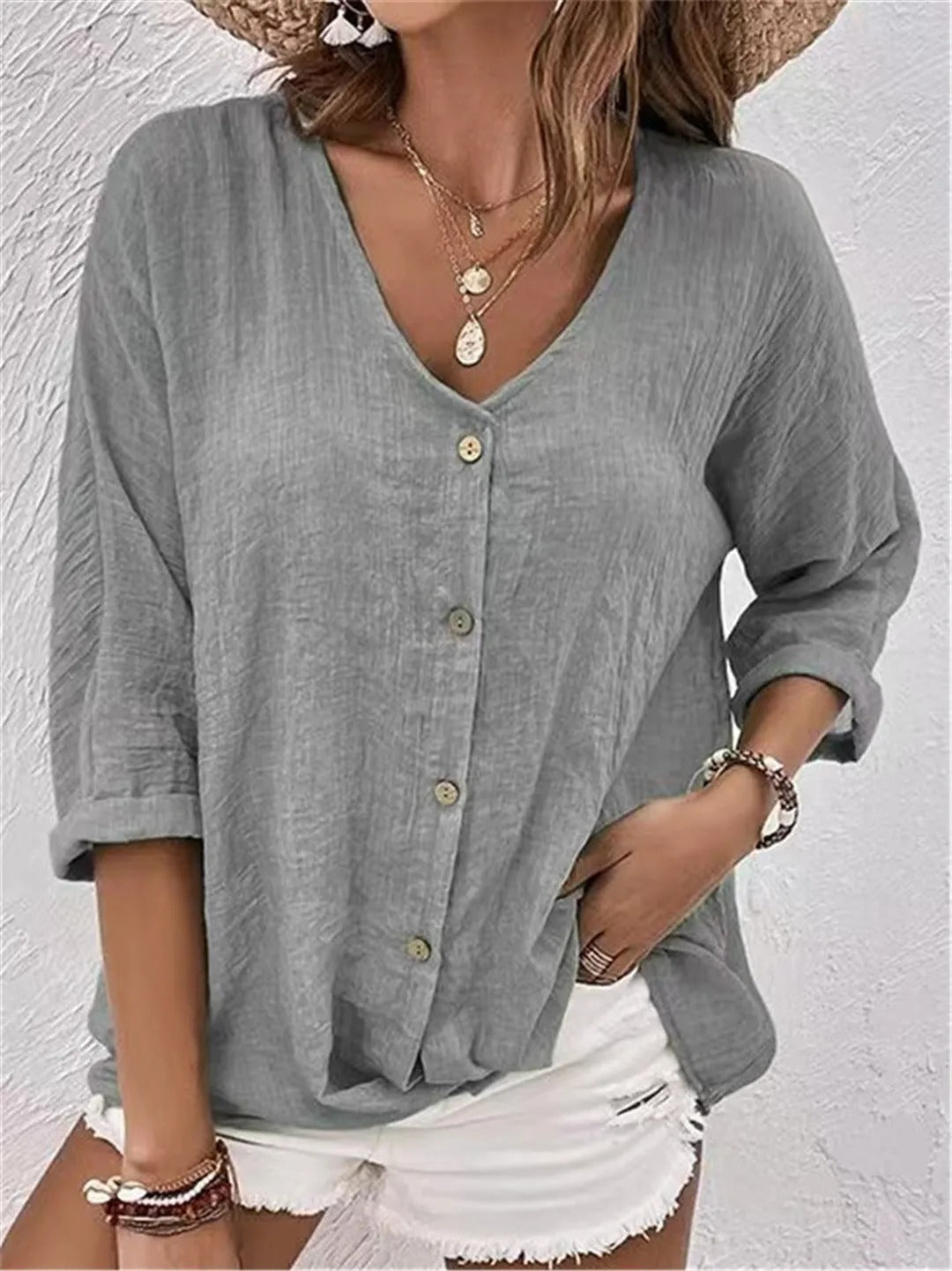 FAYO | BREEZY V-NECK SUMMER TOP