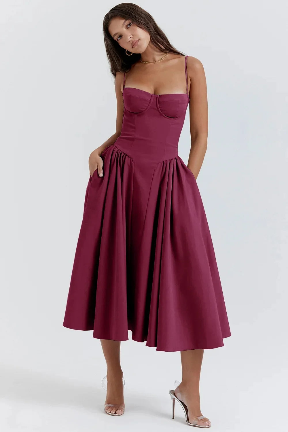 Sasha | Women's A-line Bridesmaid Midi Dress
