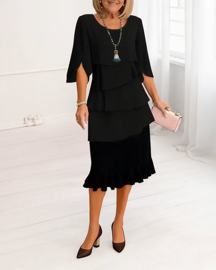 Margaret™ | Elegant Comfort Ruffle Dress