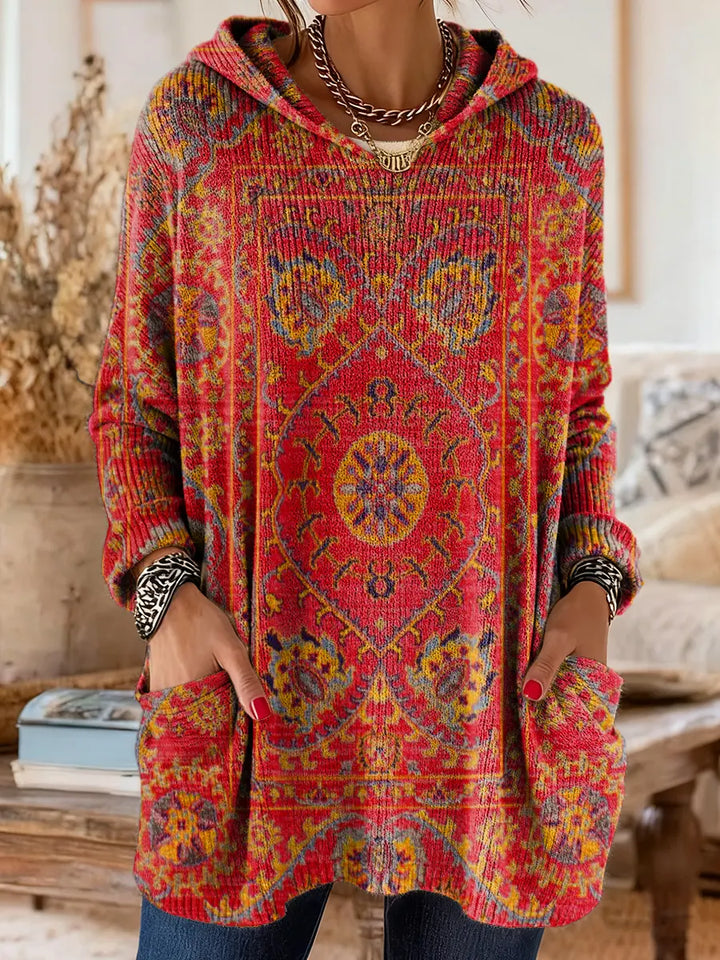 Dolores | Retro Ethnic Print Hooded Tunic