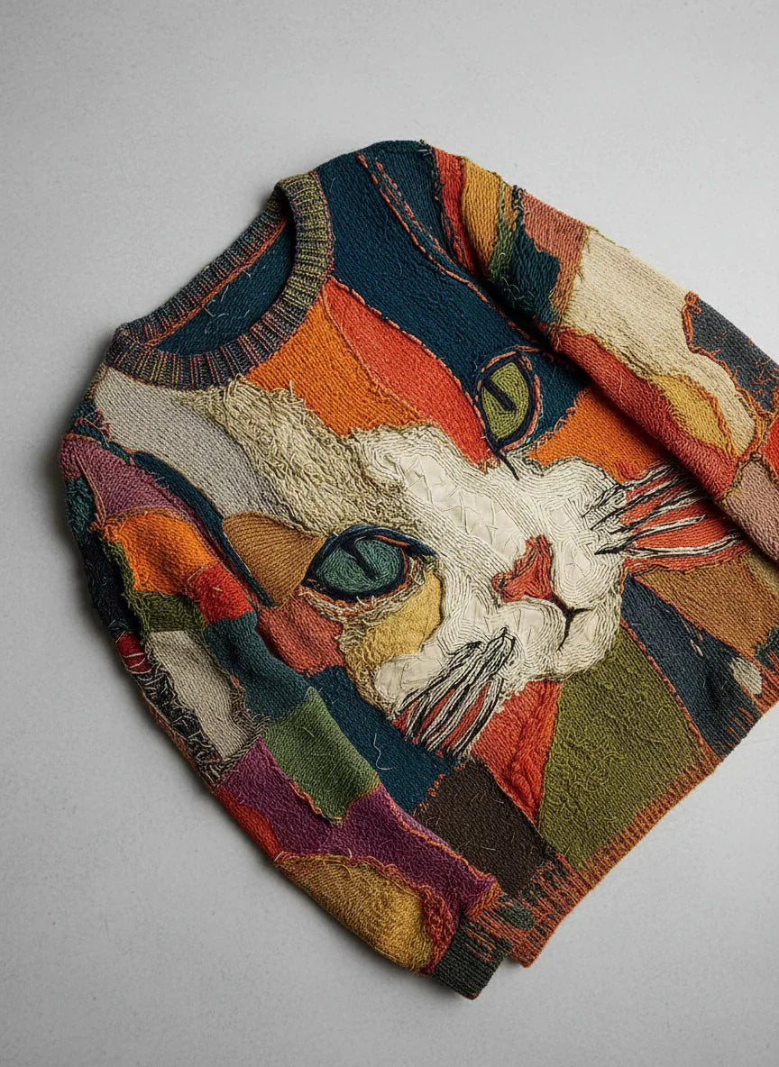 Abigail – Cat Patchwork Sweater