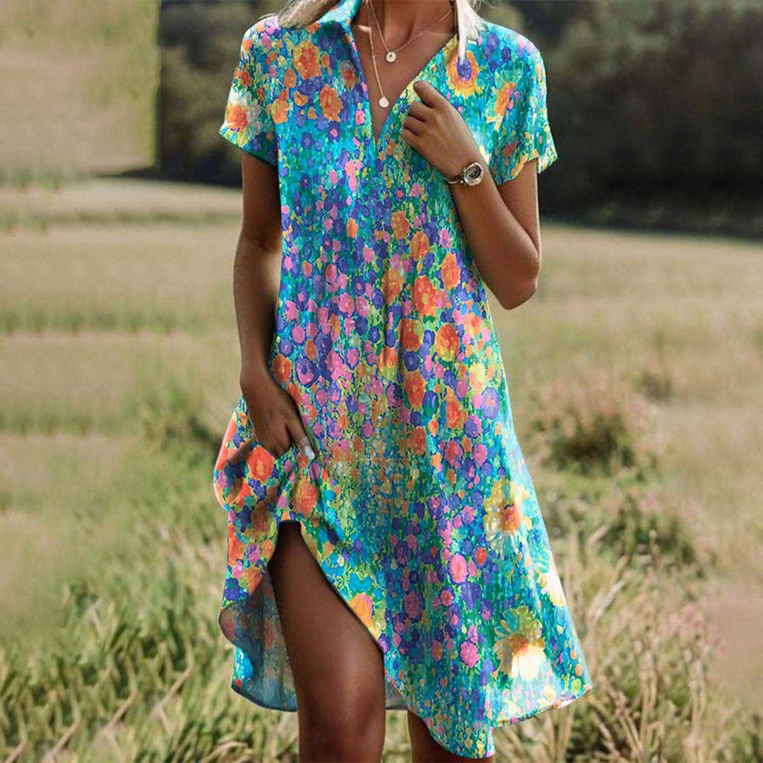 Hazel | Women's Boho Chic Flowy Midi Dress
